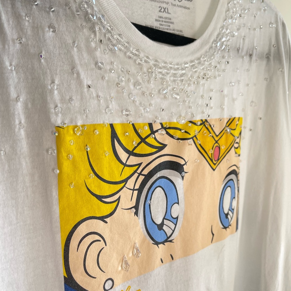 Customize Sailor Moon tshirt with swarovski crystals